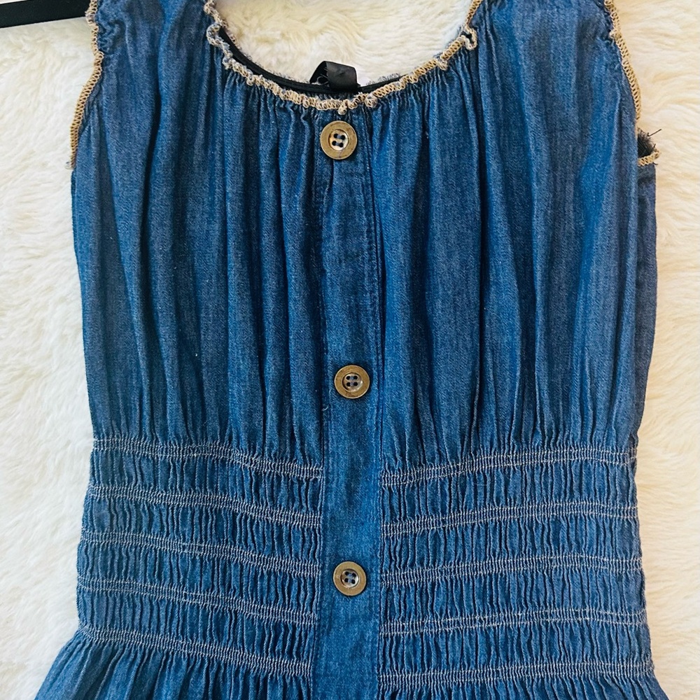Blue Smocked Ruffled Sundress for Casual Wear